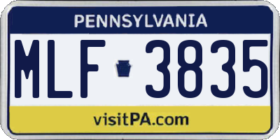 PA license plate MLF3835