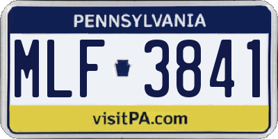 PA license plate MLF3841