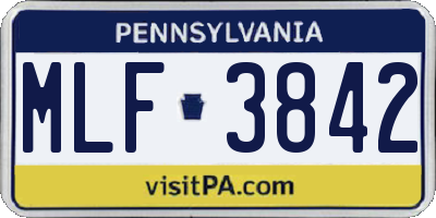 PA license plate MLF3842