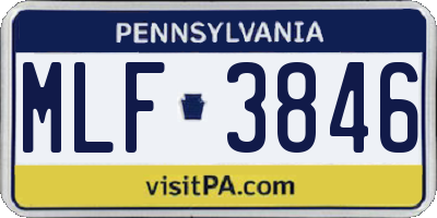 PA license plate MLF3846