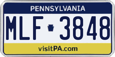 PA license plate MLF3848