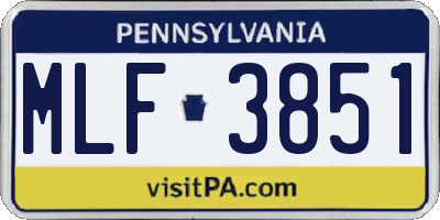 PA license plate MLF3851