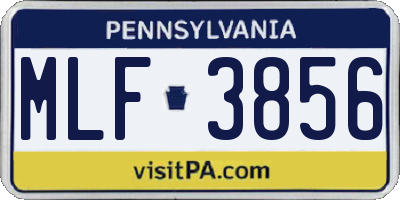 PA license plate MLF3856