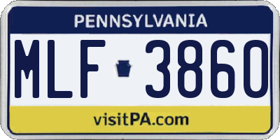 PA license plate MLF3860