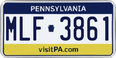 PA license plate MLF3861
