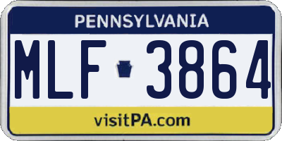 PA license plate MLF3864