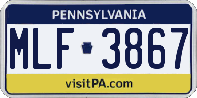 PA license plate MLF3867