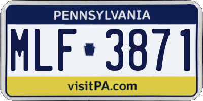 PA license plate MLF3871