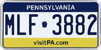 PA license plate MLF3882