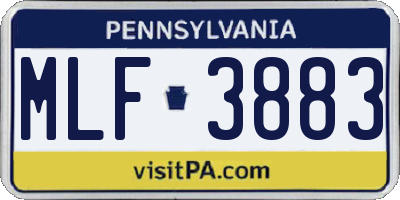 PA license plate MLF3883