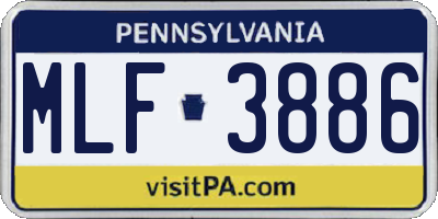 PA license plate MLF3886