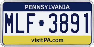 PA license plate MLF3891