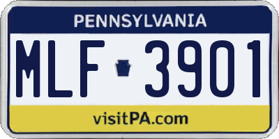 PA license plate MLF3901
