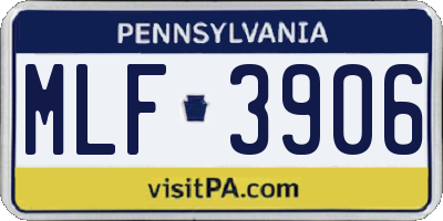 PA license plate MLF3906
