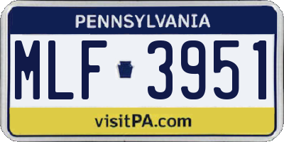 PA license plate MLF3951