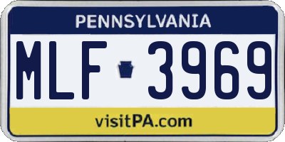 PA license plate MLF3969