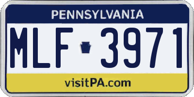 PA license plate MLF3971