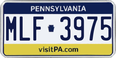 PA license plate MLF3975