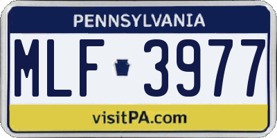PA license plate MLF3977