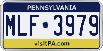 PA license plate MLF3979