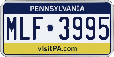 PA license plate MLF3995