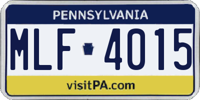 PA license plate MLF4015