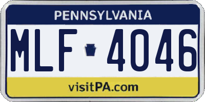 PA license plate MLF4046