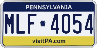 PA license plate MLF4054