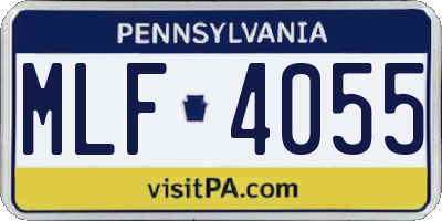PA license plate MLF4055
