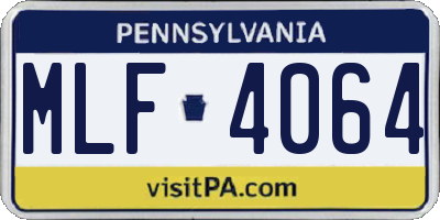 PA license plate MLF4064