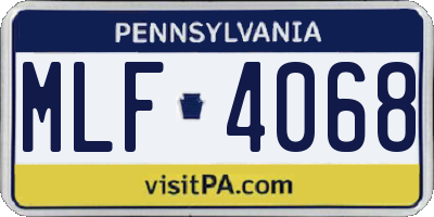 PA license plate MLF4068