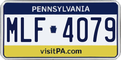 PA license plate MLF4079