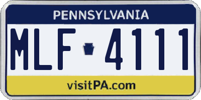 PA license plate MLF4111