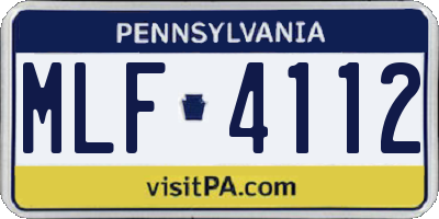PA license plate MLF4112