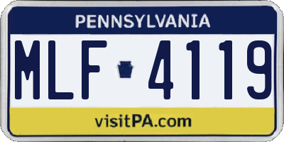 PA license plate MLF4119