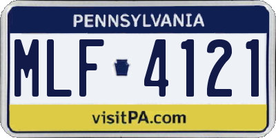 PA license plate MLF4121