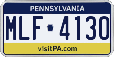 PA license plate MLF4130