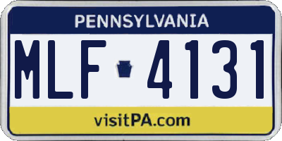 PA license plate MLF4131
