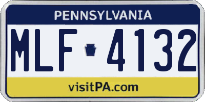 PA license plate MLF4132