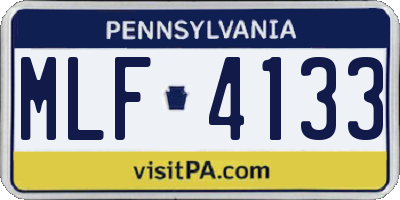PA license plate MLF4133