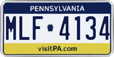 PA license plate MLF4134