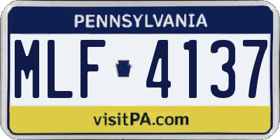 PA license plate MLF4137