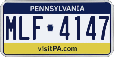 PA license plate MLF4147