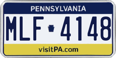PA license plate MLF4148