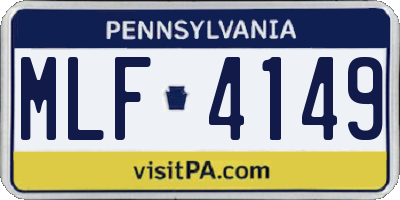 PA license plate MLF4149