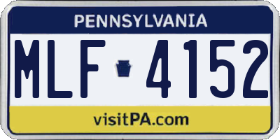 PA license plate MLF4152