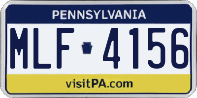 PA license plate MLF4156