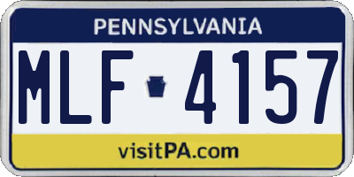 PA license plate MLF4157