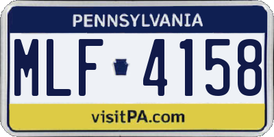 PA license plate MLF4158