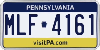 PA license plate MLF4161